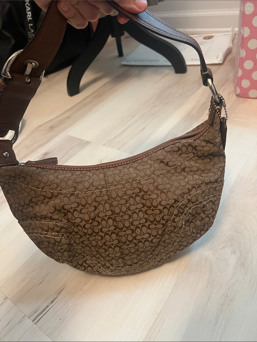Vintage Coach Classic Small Shoulder Bag in Brown
